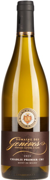 2021 Chablis Premier Cru les Mont de Milieu Domaine des Geneves - Wei&szlig;wein