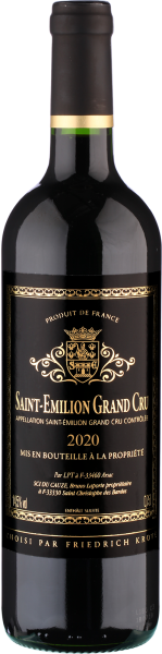 2020 Saint Emilion Grand Cru Etiquette noir - Rotwein